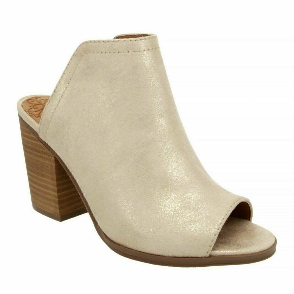 Sugar Light Gold Metallic PEPPERMINT Fabric Mules